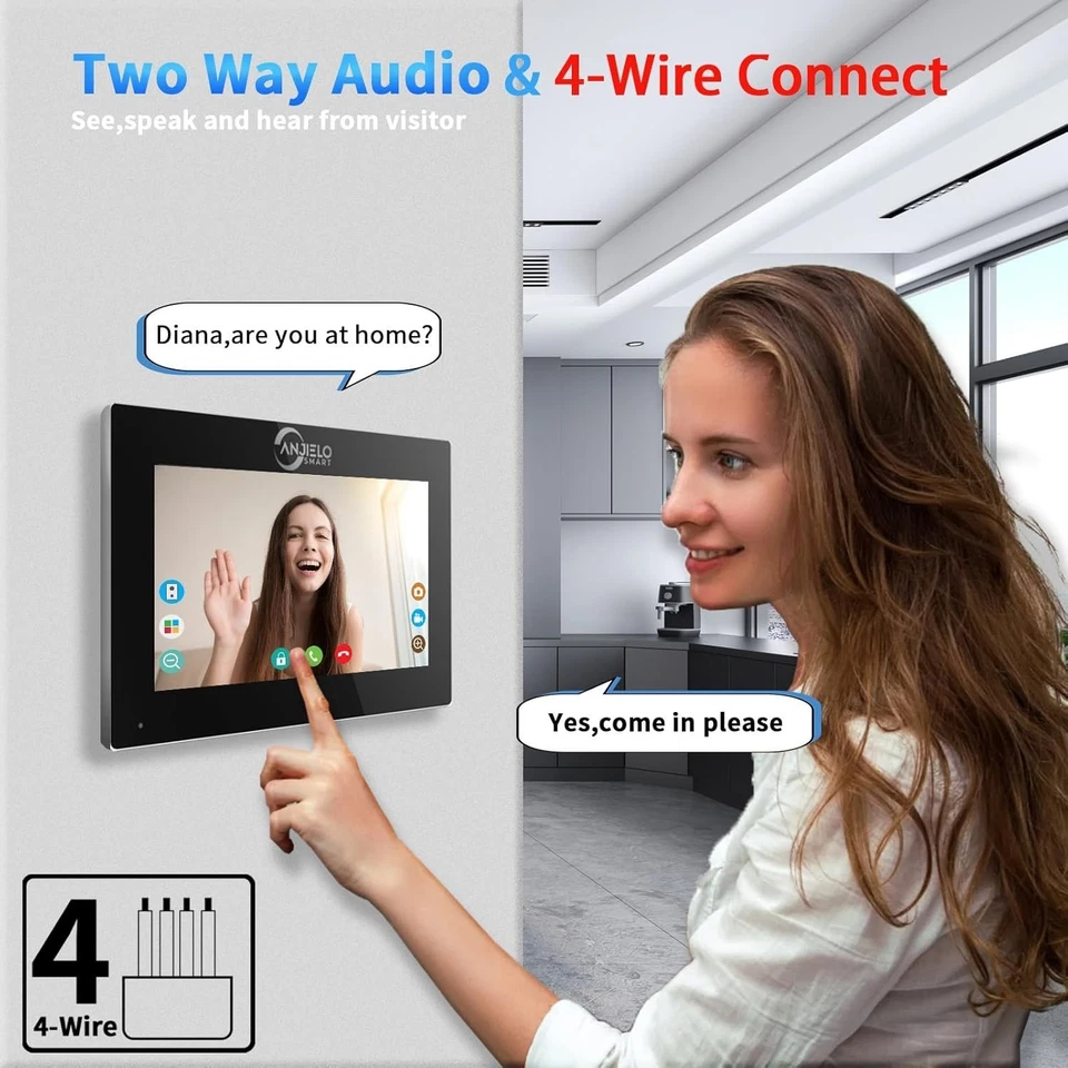 10 Inch Touch Monitor System,TUYA WiFi Smart Home Video Intercom Door Phone Kits - Image 4 of 4