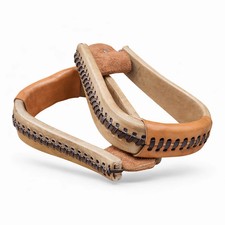 Deluxe Oversized Western Stirrups Rawhide Cov...