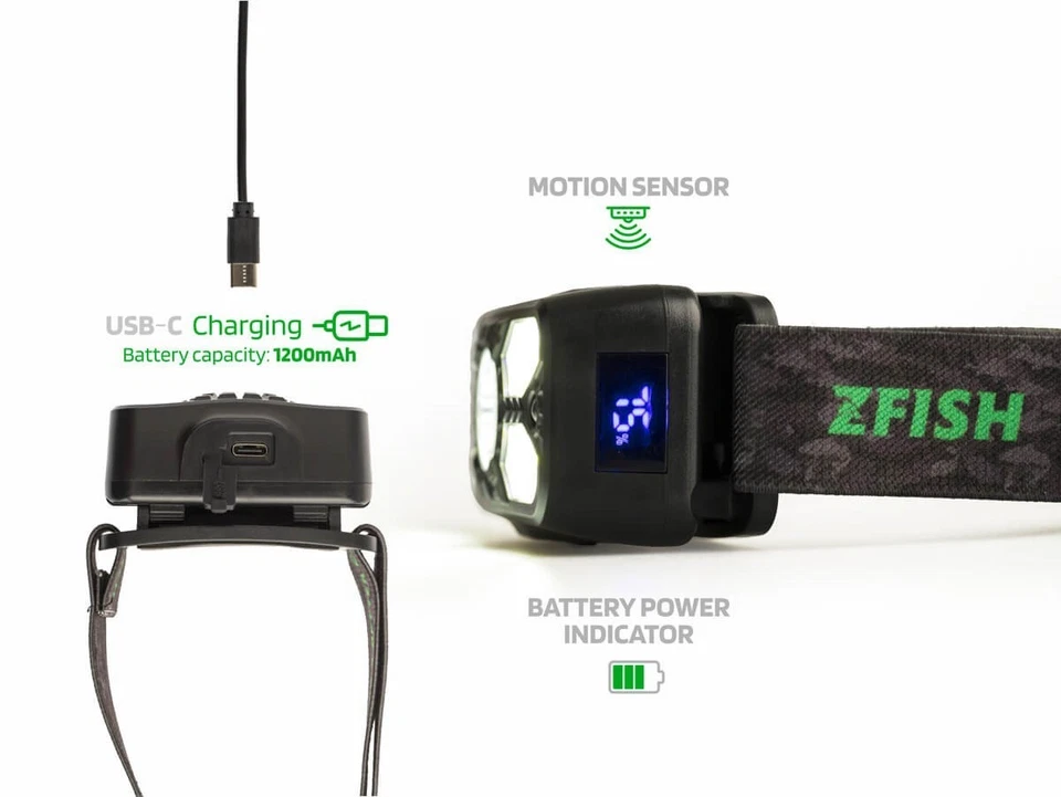ZFISH LINTERNA FRONTAL PHOTONIX 360LM USB-C LED PESCA CARPFISHING A1249 - Imagen 3 de 4