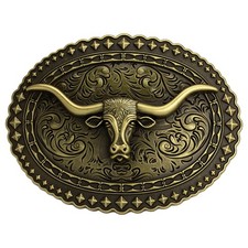 Tolongland Vintage Longhorn Belt Buckle for Large, Texas Longhorn-style07
