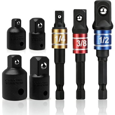 Adapter Set Sechskant auf Vierkant 7-tlg. + Stecknussadapter CR-V