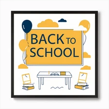 Back To School 11 Art Print Framed Wall Art Poster Canvas Print Picture
