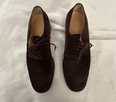 BRUNO MAGLI  Dark Brown Suede Leather Men's Dress Shoes Size 9.5M made in Italy
