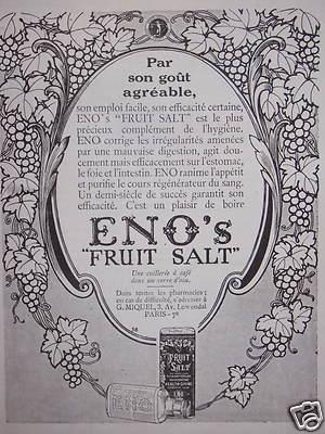 WERBUNG ENO'S FRUIT SALT DURCH SEINEN ANGENEHMEN GESCHMACK ERGÄNZUNG VERDAUUNG - ENOS