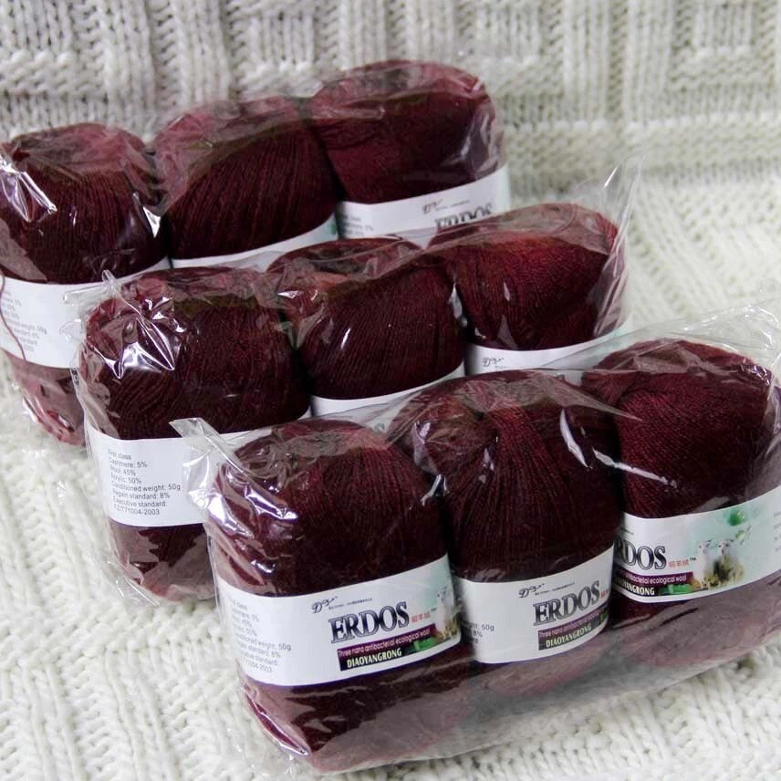 Sale 9 Ballsx50gr LACE Rugs Acrylic Wool Cashmere Hand Crochet Knitting Yarn 942