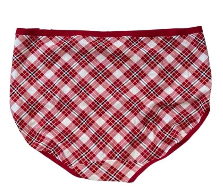 Ambrielle ORGÁNICO Algodón Rojo Caramelo Encaje Cuadros Calzoncillos Talla 3X Nuevo con Etiquetas Foto 2 de 4