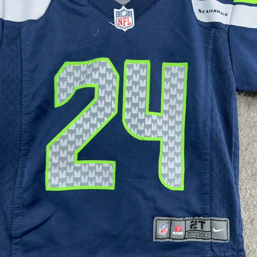 Seattle Seahawks Jersey Infant 2T Blue #24 Marshawn Lynch On Field Football Nike - Picture 2 of 11