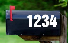 SET OF 2 Custom Mailbox Numbers Vinyl Decals / Stickers - Choose Size & Color