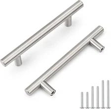 5-Pack Probrico T Bar Cabinet Drawer Pulls 5.91 inch Brushed Nickel w/ hardware