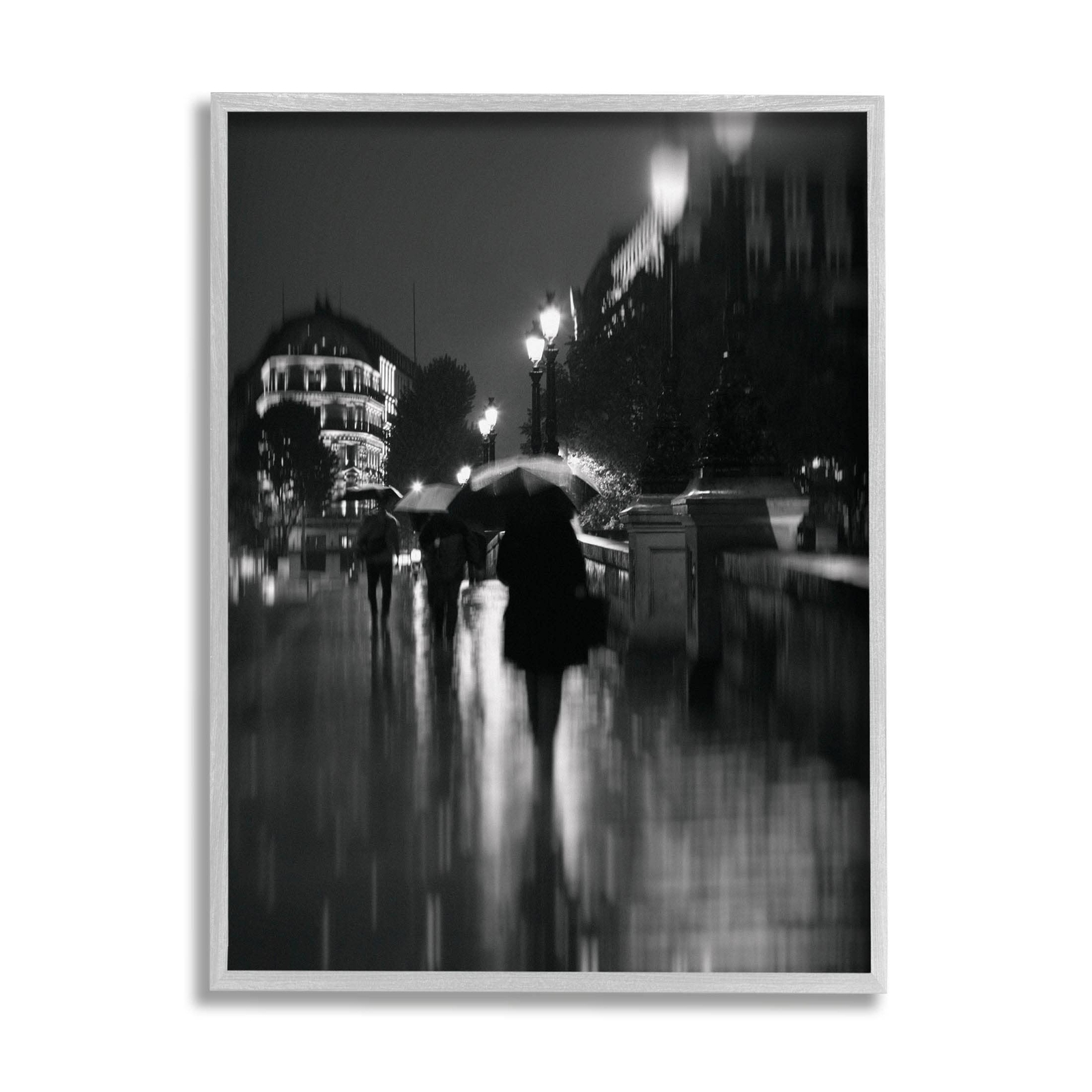 Walking In Rain Urban Buildings Giclee Framed Wall Art, Design by Carina Okula