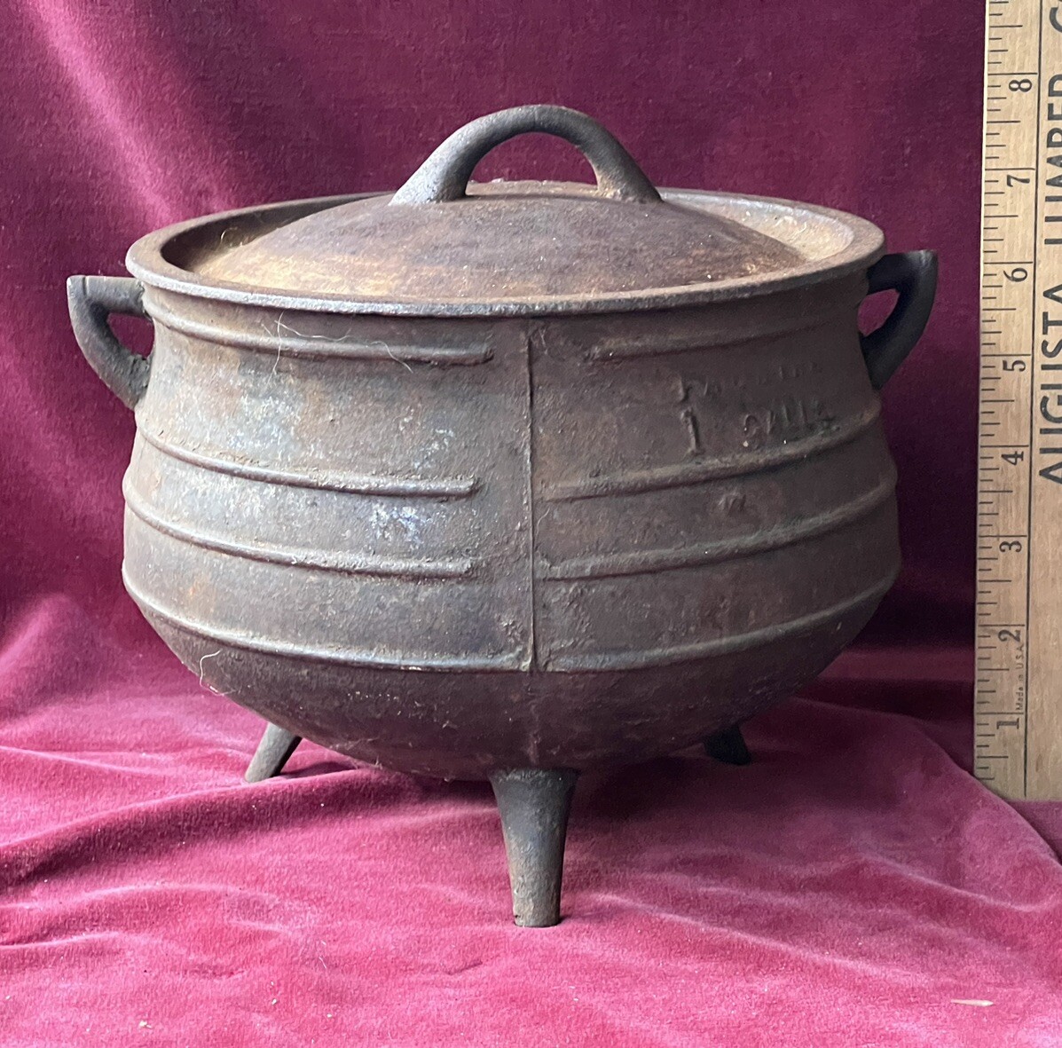 Old Falkirk Cast Iron w/ Lid 1 Gallon Caldron Witches Kettle Pot eBay