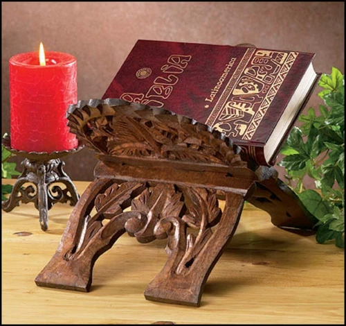 Bible Stand Carved Wood Prayer Book Holder Display Antique Vintage Style Quran