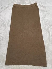 House Of Harlow 1960 Skirt Women's Medium Brown Ribbed Stretch Pencil Side Slit