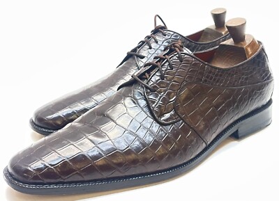 Mens Belvedere Brown Oxford Crocodile Dress Shoes 11.5 A | eBay display picture 2