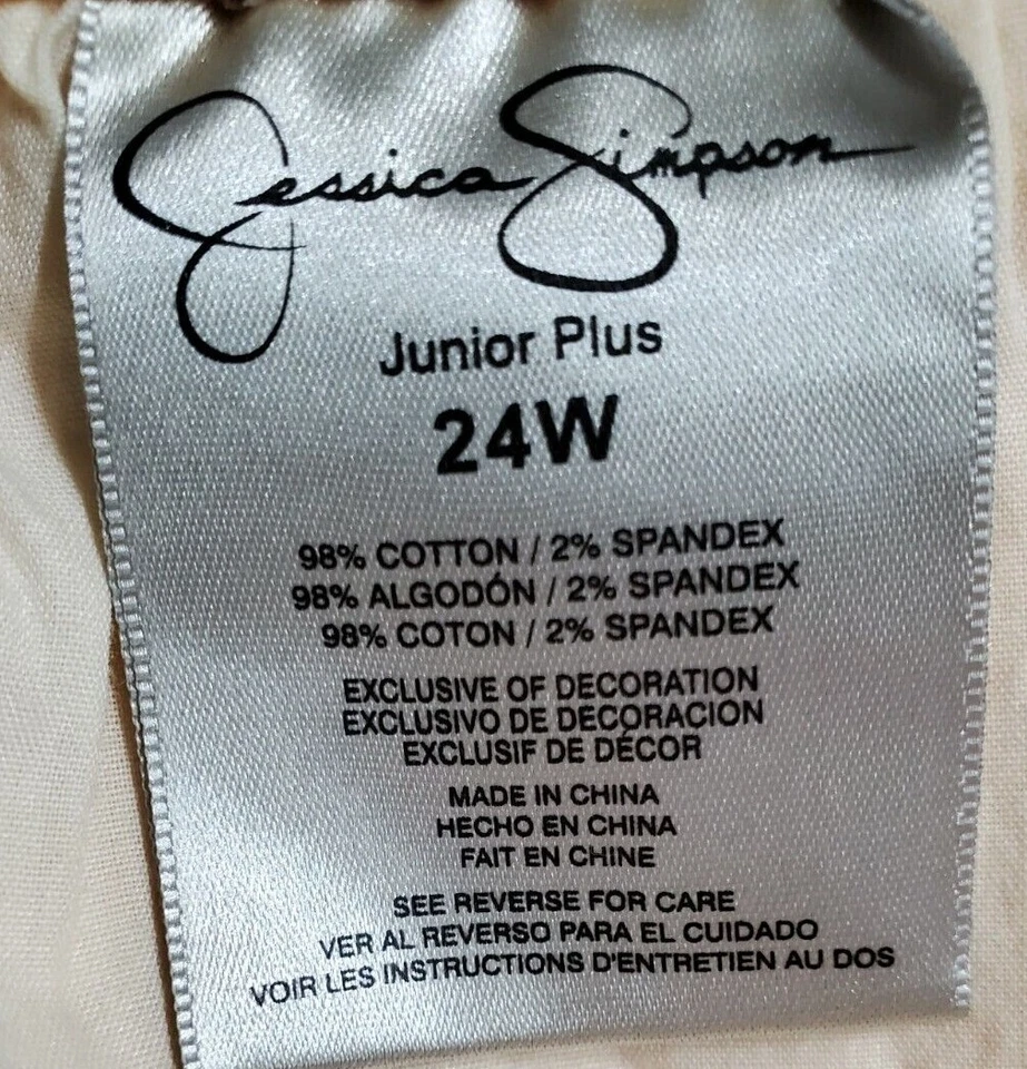 Pantalones de mezclilla capri Jessica Simpson para mujer talla 24 W caña dorada excavadora de almejas Foto 2 de 4