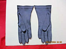 Vintage Shalimar Ladies Gloves Finest Fabric Gloves, Ladies size 6 1/2, Nav Blue