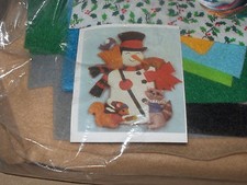 Christmas Snowman  Animals Felt / Jeweled Wall Hanging Kit NIP 18x14"