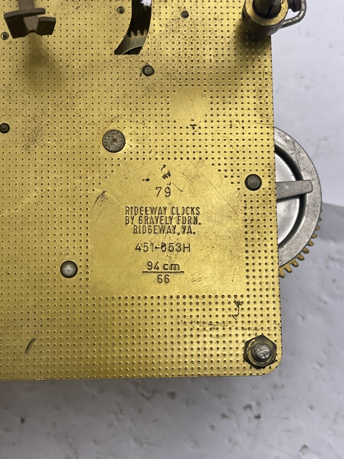 Used Clock Movement Ridgeway for parts 451053H 94cm eBay