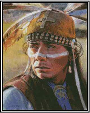 Native American Indian Portrait Counted Cross Stitch CHART #21-124