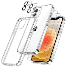5 in 1 Case for iPhone 12 with Screen Protector and Camera Lens Protector