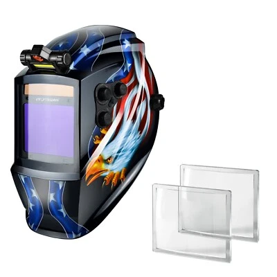 TRQWH Auto Darkening Welding Helmet with Large View and 2.5 Diopter Magnifier