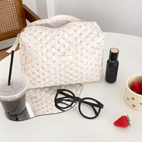 Large Cotton Makeup Cosmetic Bag Travel Toiletry Organizer for Women - Picture 2 of 6