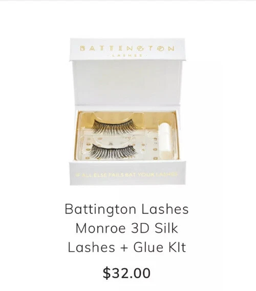 Battington Lashes Monroe 3D Silk Lashes + Glue Kit False Lashes Makeup ($32)