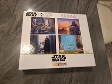New Star Wars Mandalorian Kinkade Grogu Baby Yoda 4 x 500 P 2000 Ceaco Puzzle