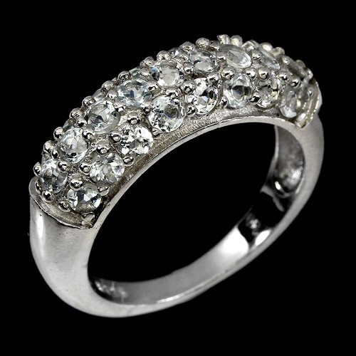 Bague En Argent Sterling 925 Avec Aigue-marine - Taille 16 - Pierre Ovale - Neuf Sans Emballage