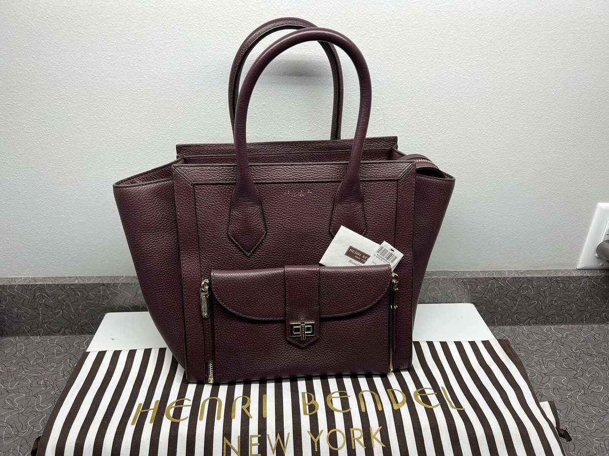 HENRI BENDEL Rivington Convertible Tote Burgundy with Dust Bag & Tags