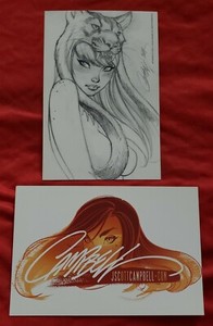 SDCC J Scott Campbell's Sketch Promo Card