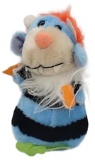 Vintage Dan Brechner Blue Striped Monster 8" Plush Made in Korea