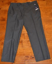 Men's Chaps Charcoal Gray Flat Front Suit Separates Dress Pants Sizes 34, 40