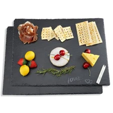 2 Pcs 16x12in Large Slate Cheese Boards Slate Board Slate Cheese Tray Serving...