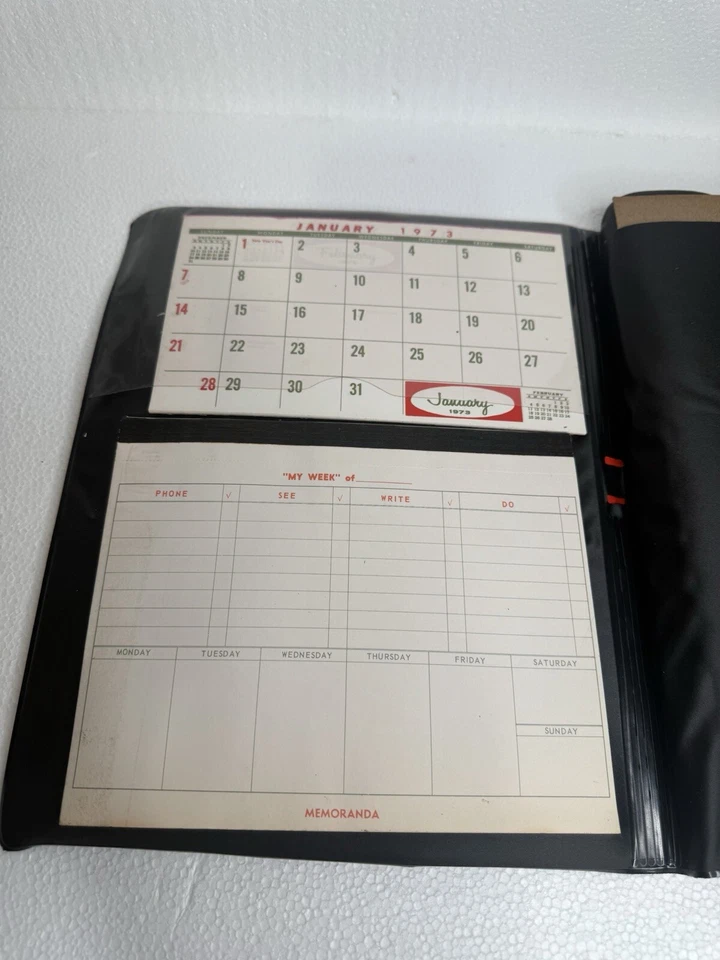 Calendario de tenis abierto de Estados Unidos 1972 de colección, memorandos, carpeta - West Side Tennis Club NY Foto 4 de 4