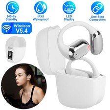 Ear Wireless Headphones, Pain-Free Air Conduction Ear Bud w/ LED Digital Display
