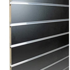 Lozier slatwall back panels with aluminum inserts.  Cut to fit 48 x 60H gondola