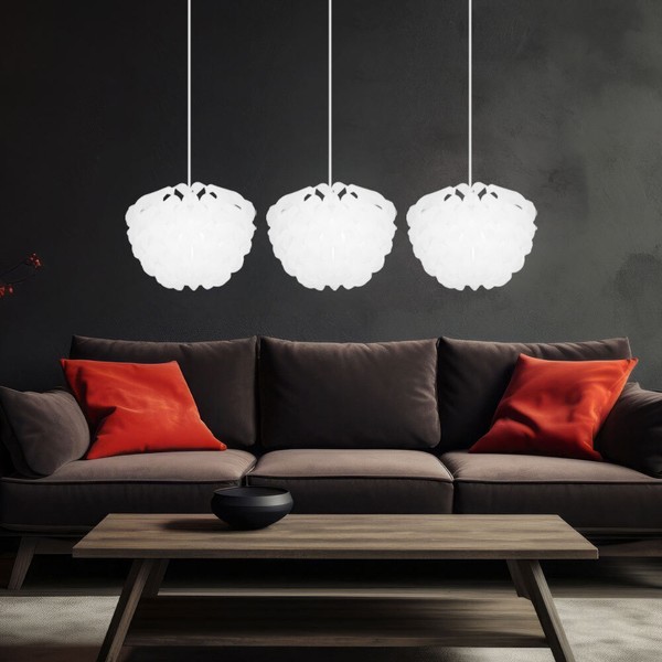 HäNgeleuchte Pendellampe Esstischleuchte 3 Flammig Wohnzimmerlampe Weiß H 120 Cm-image