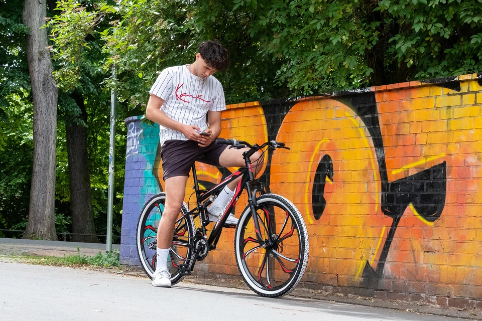 Mountainbike Fully 27,5 Zoll 21-Gang Srawler schwarz-grün 21 Gänge M599M - Bild 2 von 4