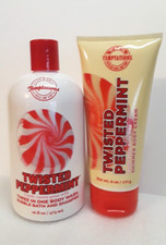 Bath  Body Works Temptations Twisted Peppermint Shimmer Cream  3in1 Wash SET