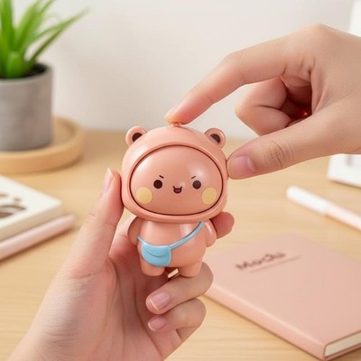 1/2Pcs Cute Cartoon Creative Stress-relieving Panda Face Changing Doll Keychain