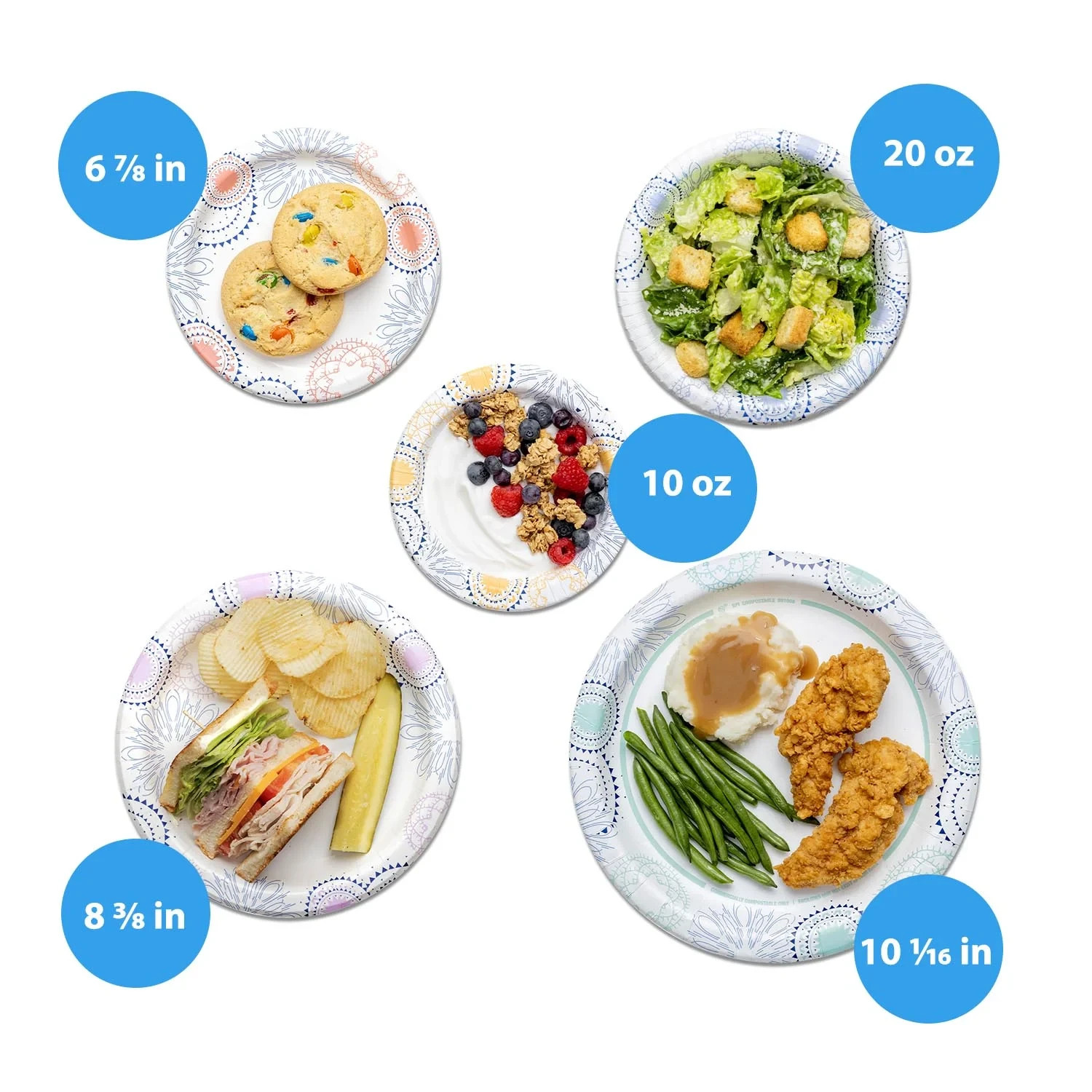 "Great Value Disposable Paper Plates, 8.5"", 300 Count "