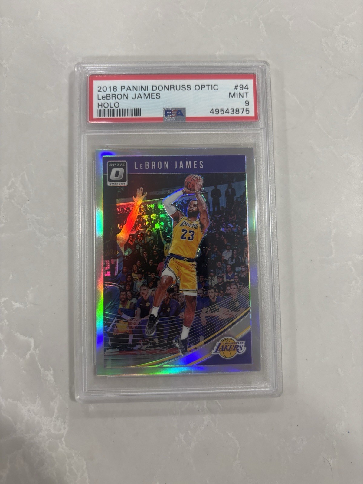 2018 Donruss Optic LEBRON JAMES Holo Silver Prizm #94 PSA 9 Lakers LBJ NBA