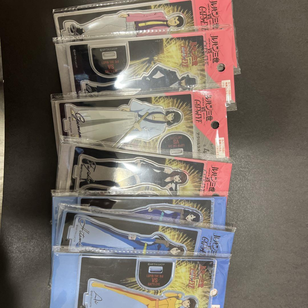 Anime Mixed Acrylic Stand Lot of 7 Lupin CATS EYE Jigen Goemon Fujiko Hitomi