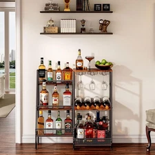 Versatile Liquor Stand for Home Bar, Wine Rack Freestanding Floor, Mini Bar Tab
