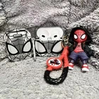 For Apple Airpods 1 2 3 Pro Silicone Case With Spider-Man Keychain Earphone Case