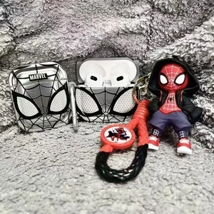 Pour les aéropodes de pomme 1 2 3 Pro Boîtier en silicone avec étui à porte-clés Spider-Man