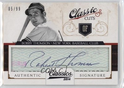 2014 Panini Classics Cuts /99 Bobby Thomson #7 Auto 0x82