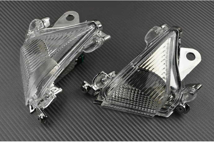 Clignotants Kawasaki ZX10R 2004 2005 transparents pour carénage avant ZXT00C
