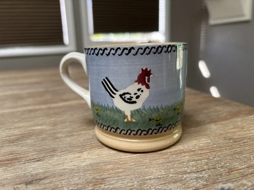 Nicholas Mosse Irish Pottery Small Hen W/ Chicks Mug ~ Made in Ireland~Cottage